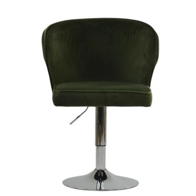 Emam Office Chair Olive Green Velvet Chrome Base