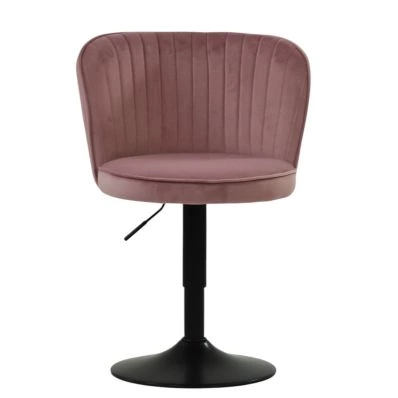 Pina Office Chair Pink Velvet Black Base