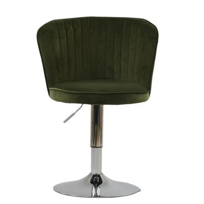 Pina Office Chair Olive Green Velvet Chrome Base