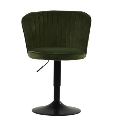 Pina Office Chair Olive Green Velvet Black Base