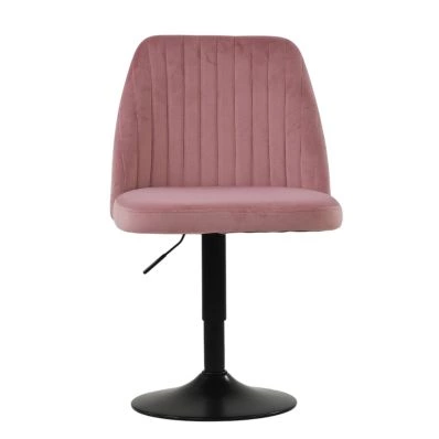 Elia Office Chair Pink Velvet Black Base