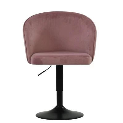 Lira Office Chair Pink Velvet Black Base