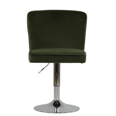 Riad Office Chair Olive Green Velvet Chrome Base