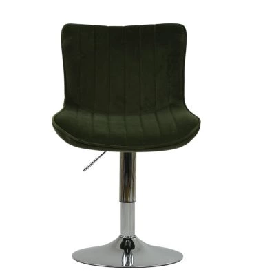 Izzo Office Chair Olive Green Velvet Chrome Base