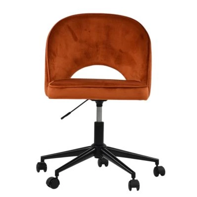 Flair Office Chair Burnt Orange Velvet & Black