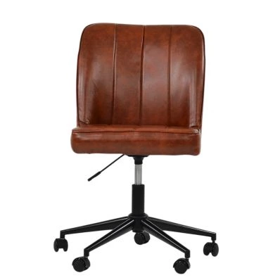 Cambourne Office Chair Vintage Brown Faux Leather & Black