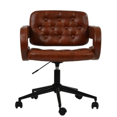 Croyde Office Chair Vintage Brown Faux Leather & Black