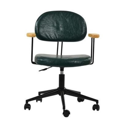 Laxi Office Chair Forest Green Faux Leather & Black