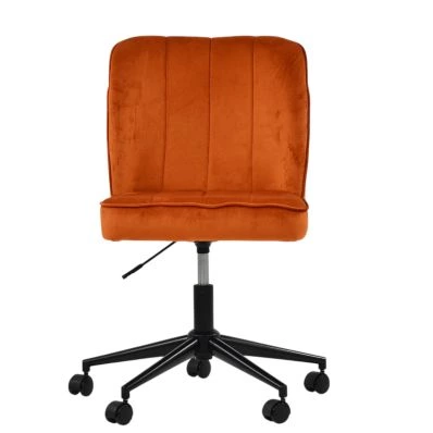 Cambourne Office Chair Burnt Orange Velvet & Black