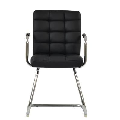 Miami Office Chair Black Faux Leather & Chrome
