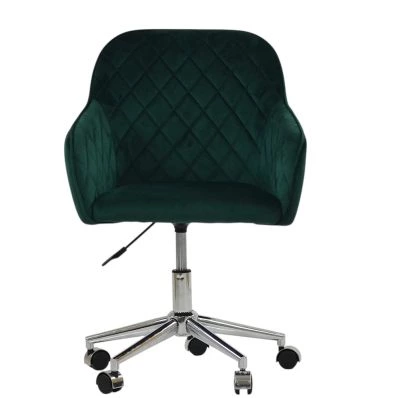 Opus Carver Office Chair Emerald Green Velvet & Chrome