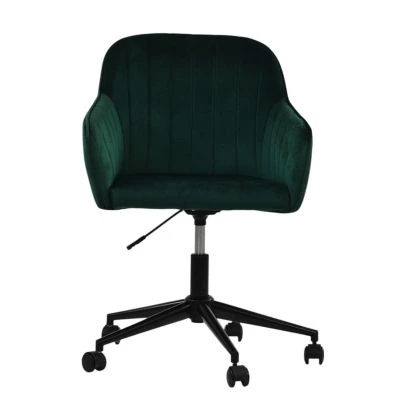 Lule Carver Office Chair Emerald Green Velvet & Black