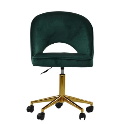 Flair Office Chair Emerald Green Velvet & Gold