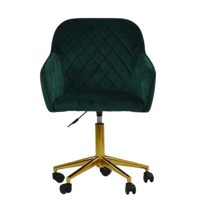 Opus Carver Office Chair Emerald Green Velvet & Gold