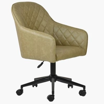 Opus Office Chair Cream Faux Leather & Black