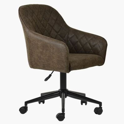Opus Office Chair Antique Brown Faux Leather & Black