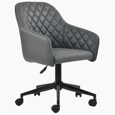 Opus Office Chair Dark Grey Faux Leather & Black