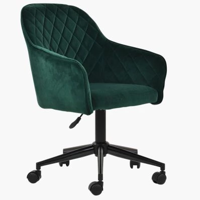 Opus Office Chair Green Velvet & Black