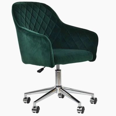 Opus Office Chair Green Velvet & Chrome