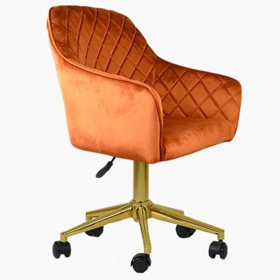 Opus Office Chair Burnt Orange Velvet & Gold