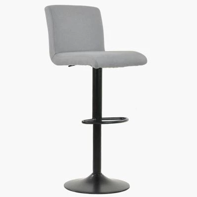 Oregon Bar Stool Grey Fabric & Black Base