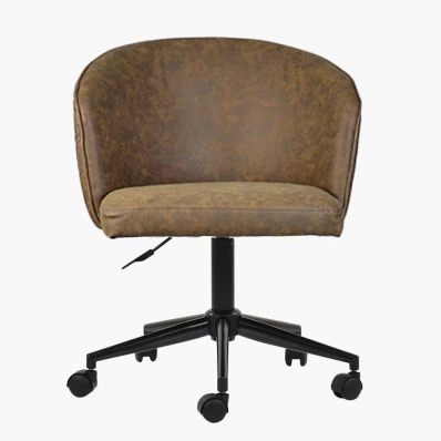 Pasco Office Chair Antique Brown Faux Leather & Black Base