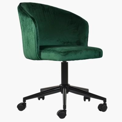 Pasco Office Chair Green Velvet & Black Base