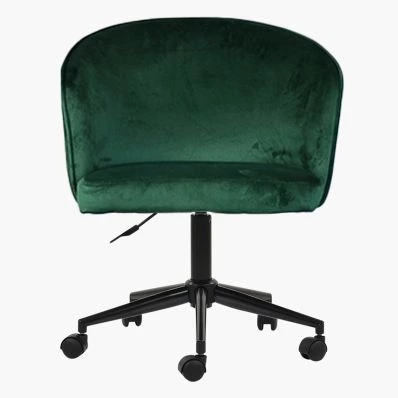 Pasco Office Chair Green Velvet & Black Base