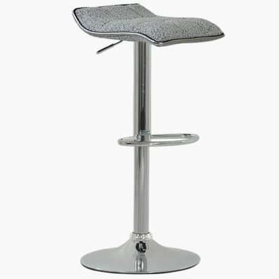 Rasmus Bar Stool Grey Boucle Fabric & Chrome Base