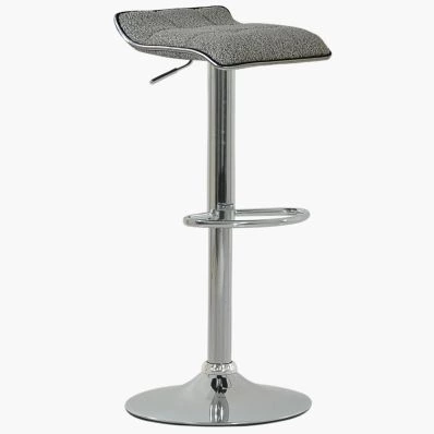 Rasmus Bar Stool Stone Grey Boucle Fabric & Chrome Base