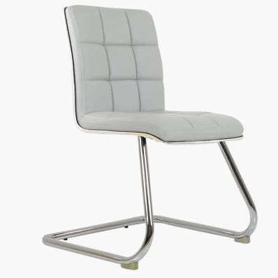 Rhodes Office Chair Grey Faux Leather & Chrome