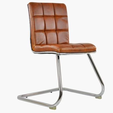 Rhodes Office Chair Vintage Brown Faux Leather & Chrome