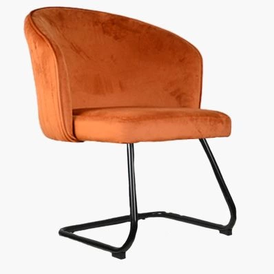 Robyn Carver Dining Chair Burnt Orange Velvet & Black Legs