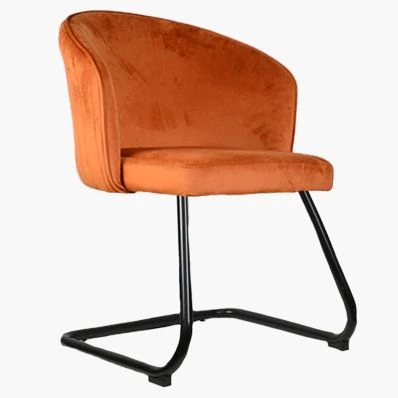 Noma Office Chair Burnt Orange Velvet & Black Base