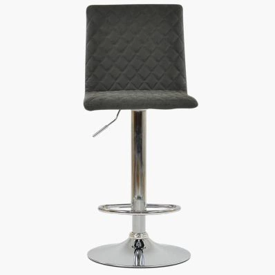 Rocklin Bar Stool Aged Slate Aged Slate Grey Leather & Chrome Base