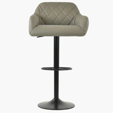 Sirius Bar Stool Taupe Leather & Black Base