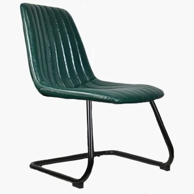 West Office Chair Bottle Green Faux Leather & Black Base