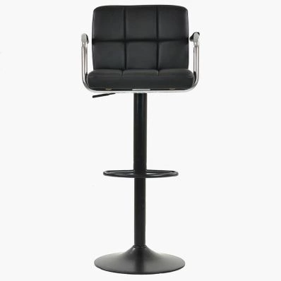 Spruce Bar Stool Black Leather & Black Base