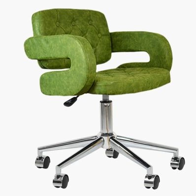 Stanford Office Chair Vintage Green Faux Leather & Chrome