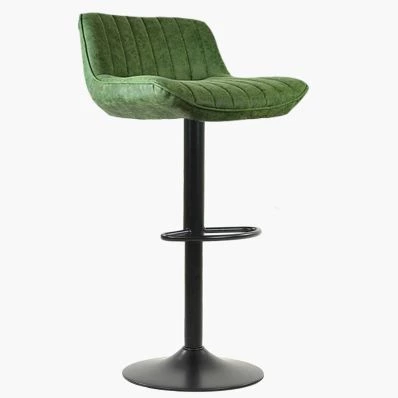 Sydney Bar Stool Vintage Green Leather & Black Base