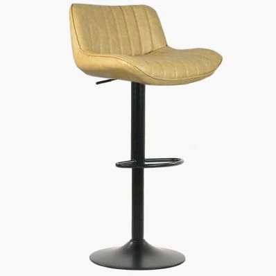 Sydney Bar Stool Cream Leather & Black Base