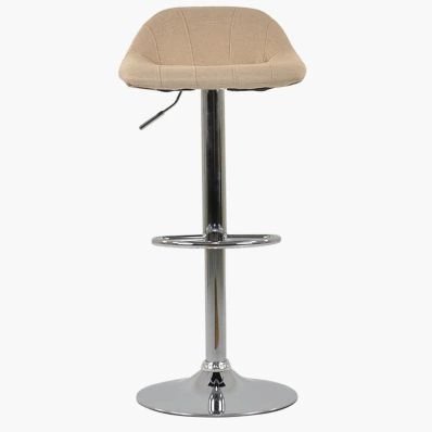 Texas Bar Stool Brown Fabric & Chrome Base