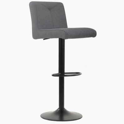 Tokyo Bar Stool Grey Fabric & Black Base