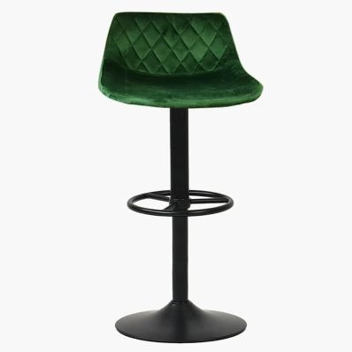 Toronto Bar Stool Green Velvet & Black Base