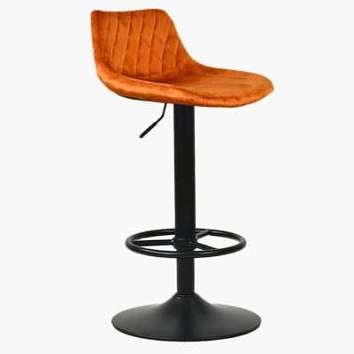Toronto Bar Stool Burnt Orange Velvet & Black Base