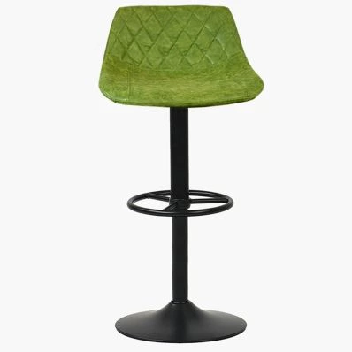 Toronto Bar Stool Vintage Green Leather & Black Base