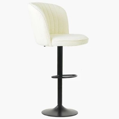 Tribeca Bar Stool Cream Boucle Fabric & Black Base