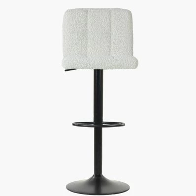 Troy Bar Stool Cream Boucle Fabric & Black Base