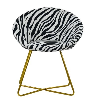 Herc Vanity Chair in Zebra Fabric