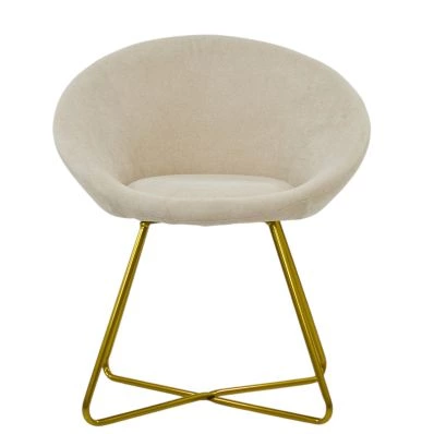 Herc Vanity Chair in Natural Cream Fabric